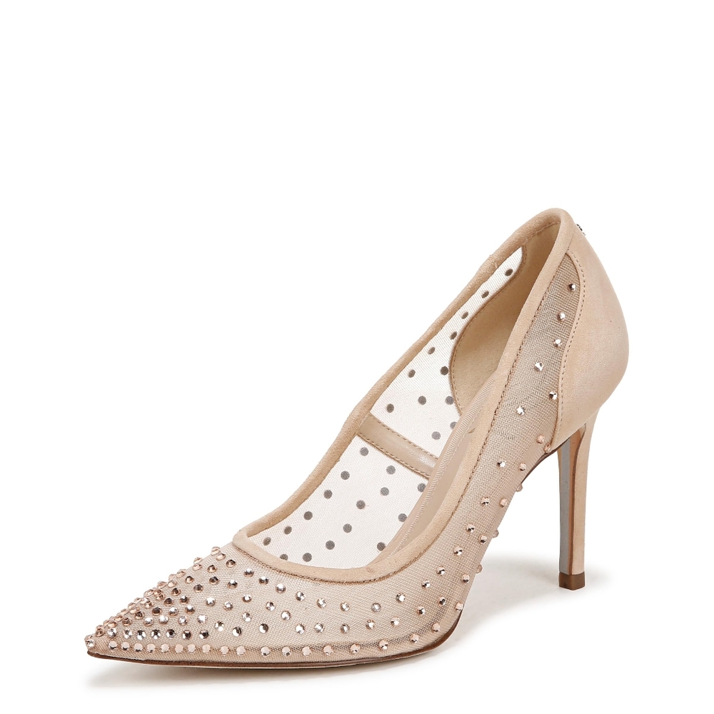 Sam Edelman Women's Hazel Mesh Pump Vintage Pink/Beechwood Glitz 9.5 Medium